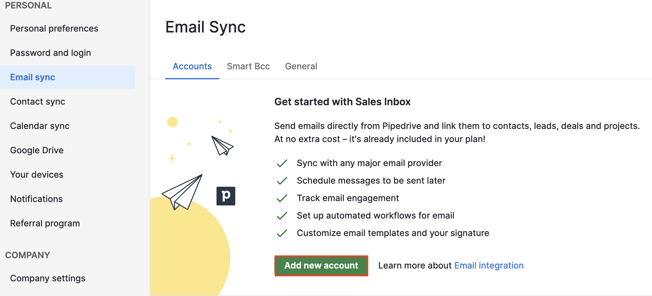 Comment configurer la synchronisation des emails? Knowledge Base